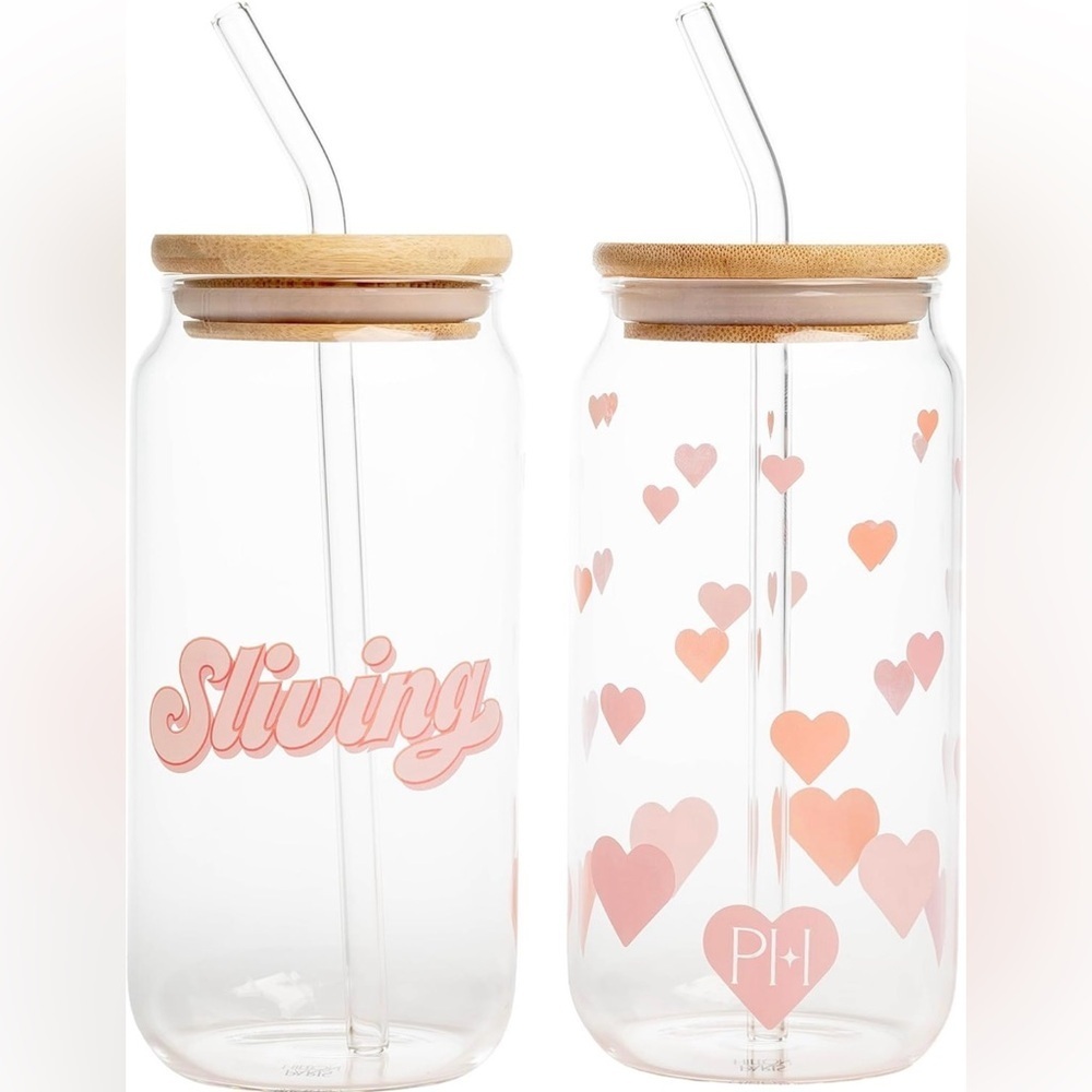 Paris Hilton Tumblers, Limited Edition Release Set of 2 Glass,
 Bamboo Iconic​​​